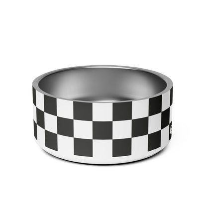 Checker Black & White 32oz Dog Bowl - Dog Bowls & Feeders - Wuforia