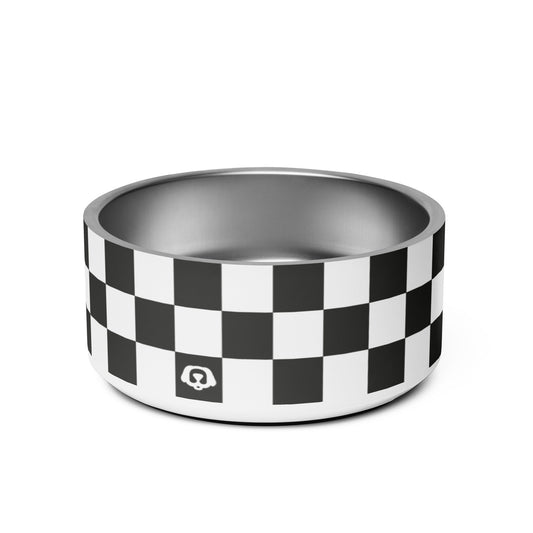 Checker Black & White 32oz Dog Bowl - Dog Bowls & Feeders - Wuforia - Default Title - 1107697_16786