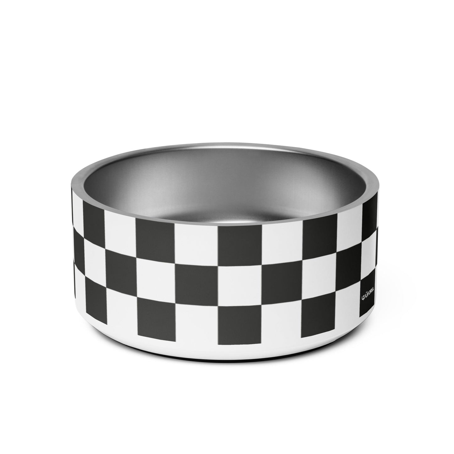 Checker Black & White 32oz Dog Bowl - Dog Bowls & Feeders - Wuforia