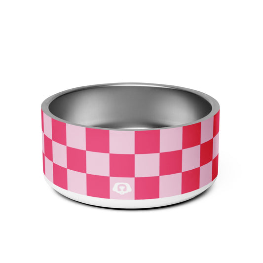Checker Bubblegum Pink 32oz Dog Bowl - Dog Bowls & Feeders - Wuforia - Default Title - 8402855_16786