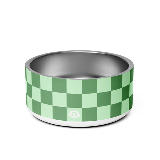 Checker Green Mint 32oz Dog Bowl - Dog Bowls & Feeders - Wuforia - Default Title - 9299081_16786