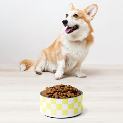 Checker Lemontart 32oz Dog Bowl - Dog Bowls & Feeders - Wuforia
