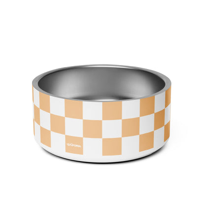 Checker Peaches 32oz Dog Bowl - Dog Bowls & Feeders - Wuforia