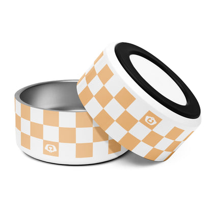Checker Peaches 32oz Dog Bowl - Dog Bowls & Feeders - Wuforia
