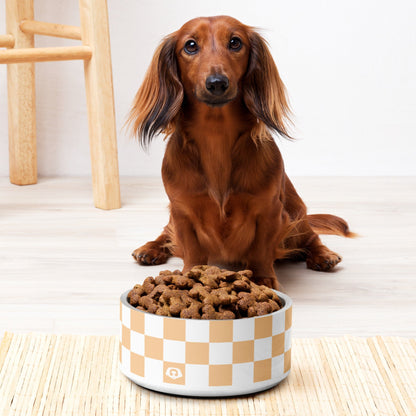 Checker Peaches 32oz Dog Bowl - Dog Bowls & Feeders - Wuforia
