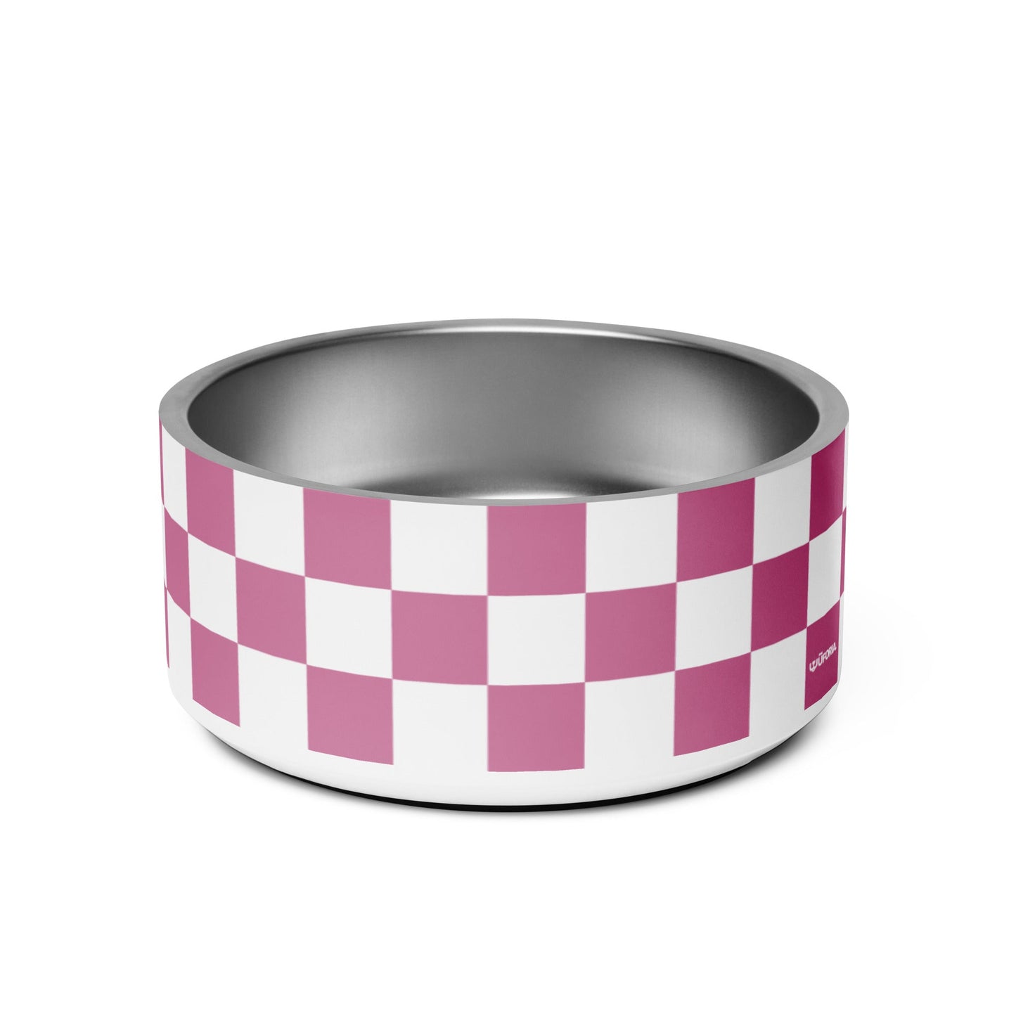 Checker Razzberry 32oz Dog Bowl - Dog Bowls & Feeders - Wuforia