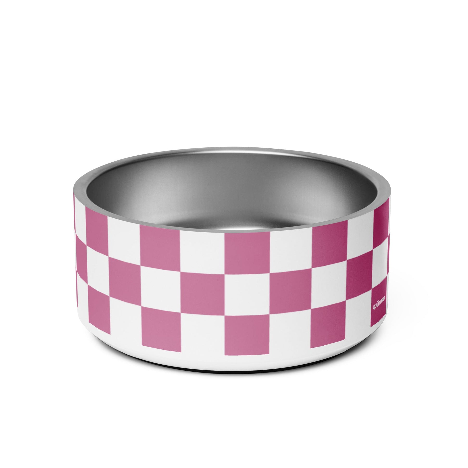 Checker Razzberry 32oz Dog Bowl - Dog Bowls & Feeders - Wuforia