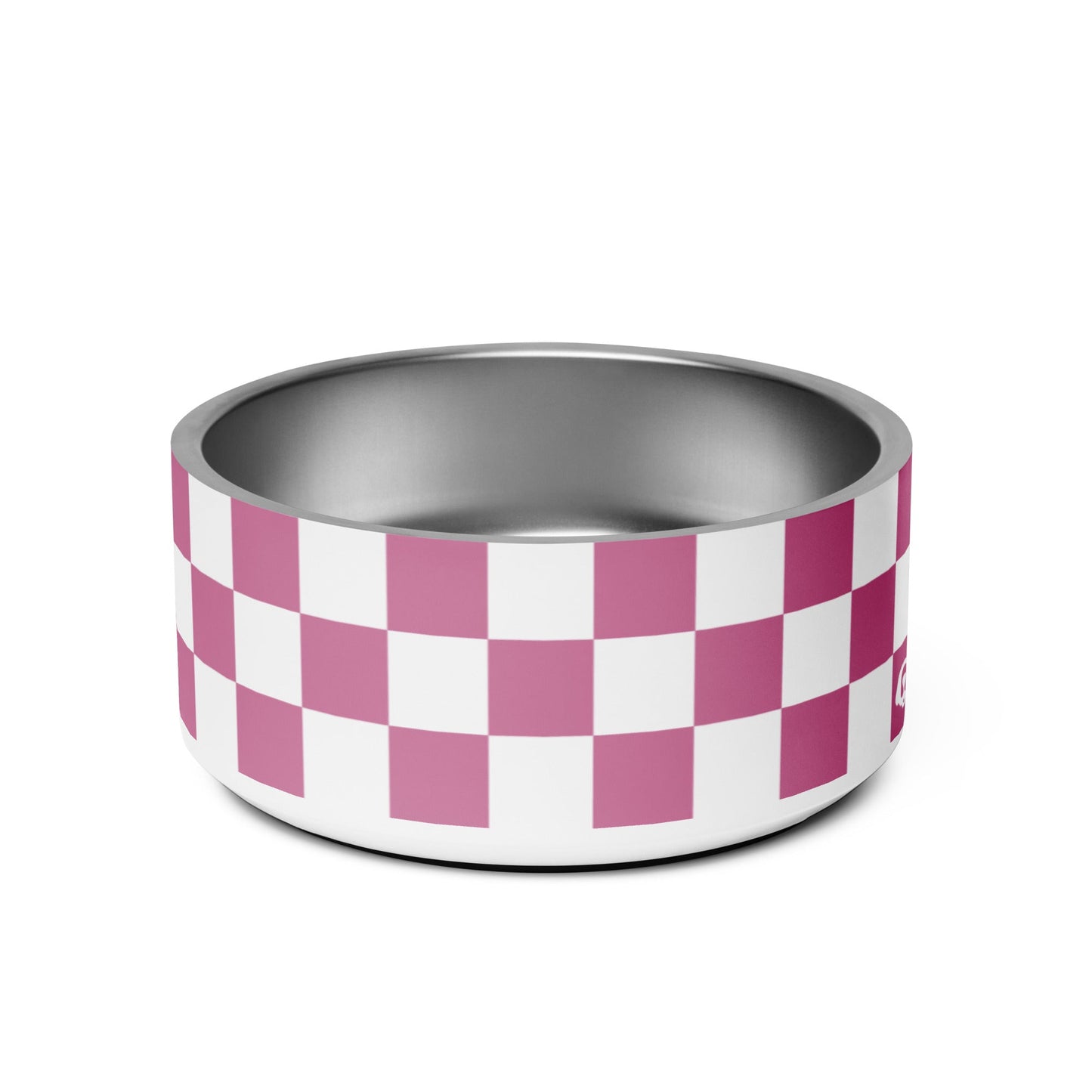 Checker Razzberry 32oz Dog Bowl - Dog Bowls & Feeders - Wuforia