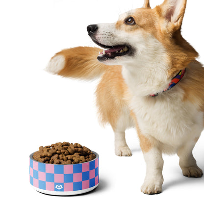 Checker Retro Shade 32oz Dog Bowl - Dog Bowls & Feeders - Wuforia