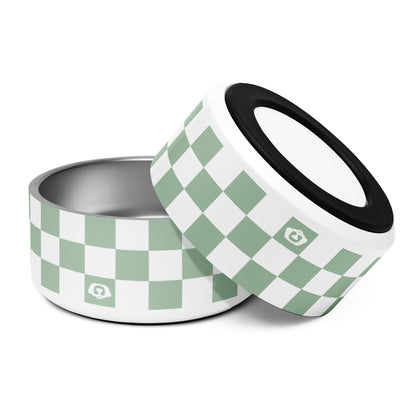 Checker Sage 32oz Dog Bowl - Dog Bowls & Feeders - Wuforia