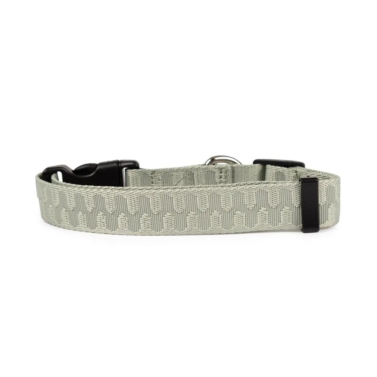 K9 Outdoors checkered wave dog collar in light green with durable buckle and adjustable fit