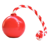 USA-K9 Cherry Bomb Durable Rubber Chew Toy, Treat Dispenser, Reward Toy, Tug Toy, and Retrieving Toy