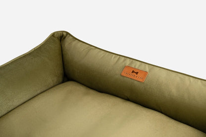 Chester & Lee - Chester & Lee | Vibrant Velvet Sleeper Dog Bed Olive - Dog Beds