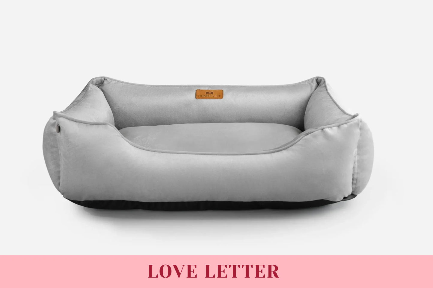 Chester & Lee - Classic Velvet Sleeper Dog Bed Gray - Bolster Beds