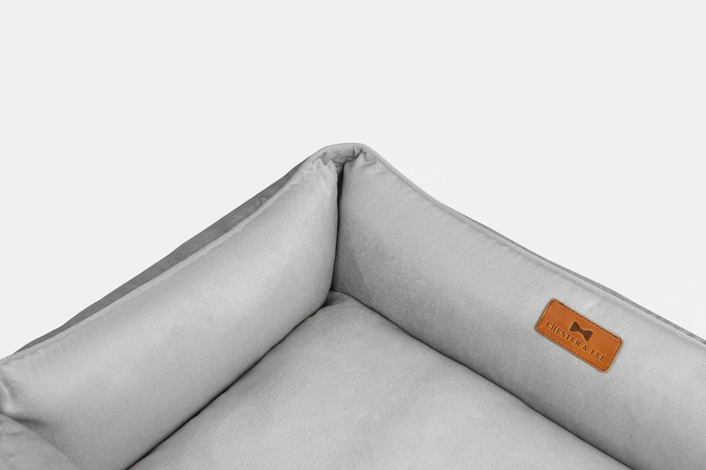 Chester & Lee - Classic Velvet Sleeper Dog Bed Gray - Bolster Beds