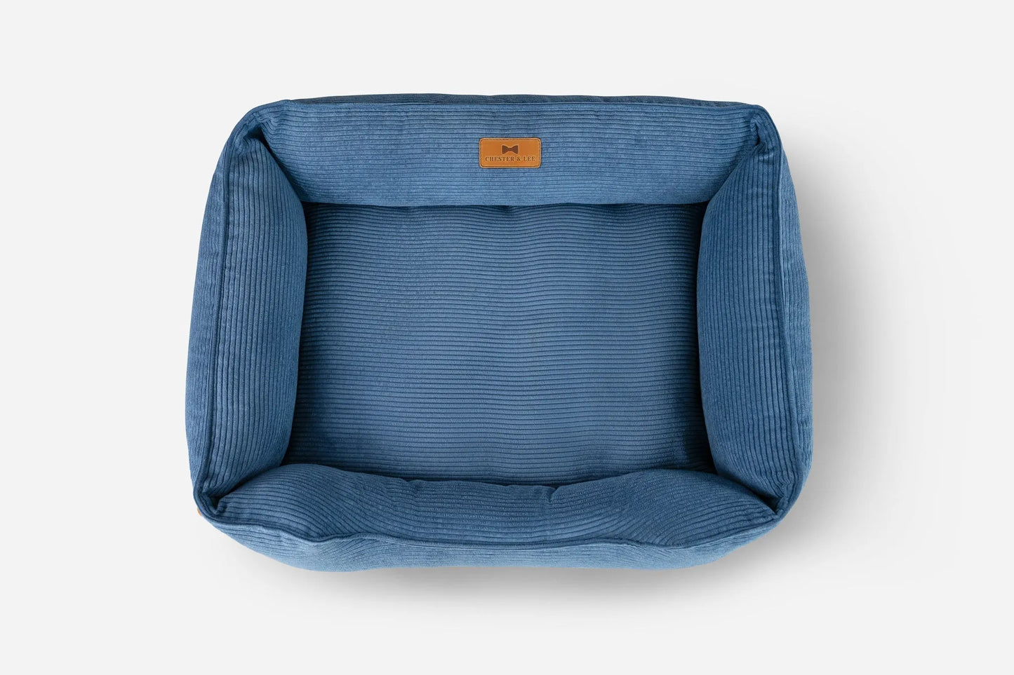 Chester & Lee - Fancy Corduroy Sleeper Dog Bed Blue - Bolster Beds