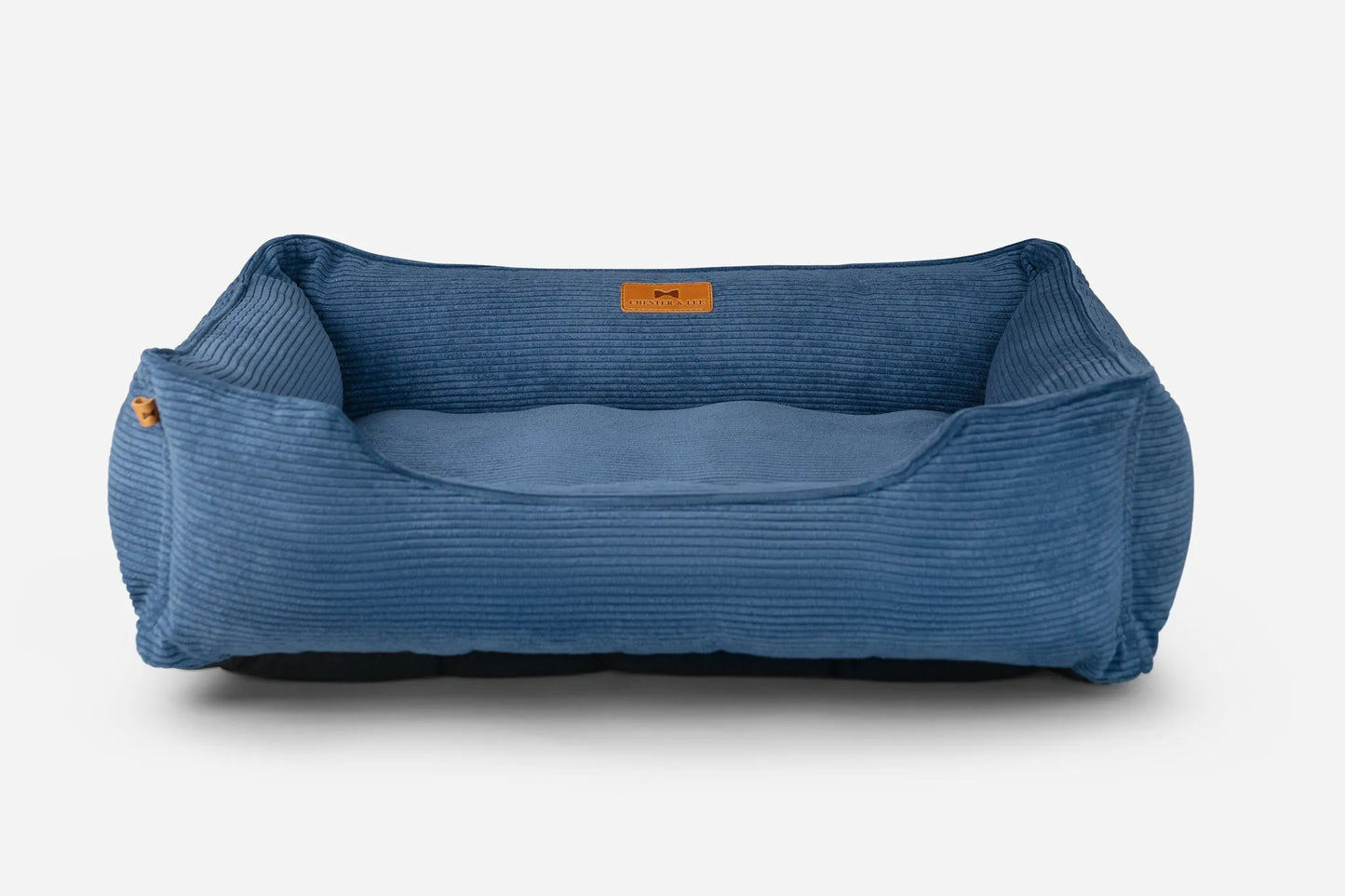Chester & Lee - Fancy Corduroy Sleeper Dog Bed Blue - Bolster Beds
