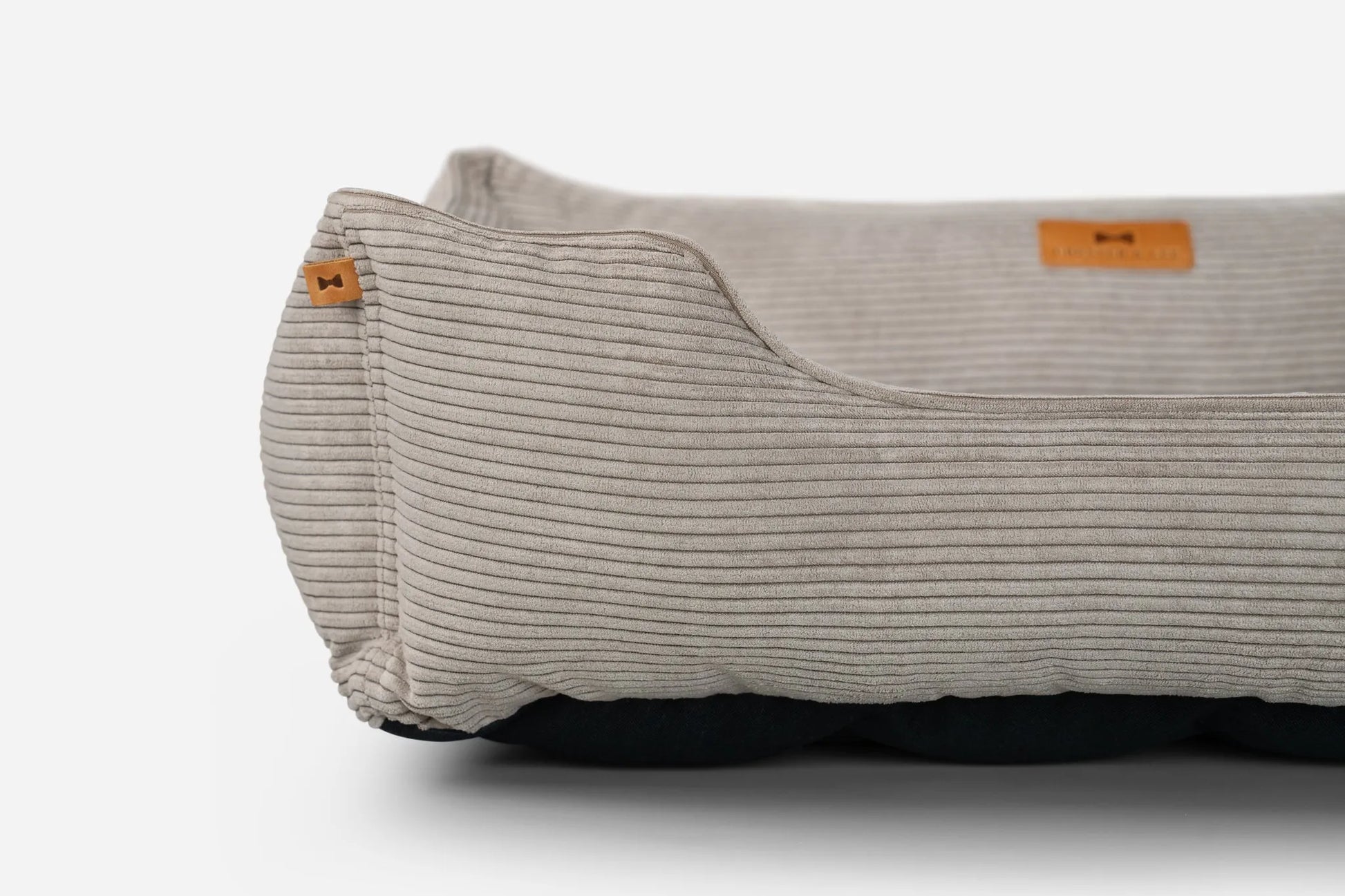 Chester & Lee - Fancy Corduroy Sleeper Dog Bed Taupe - Bolster Beds