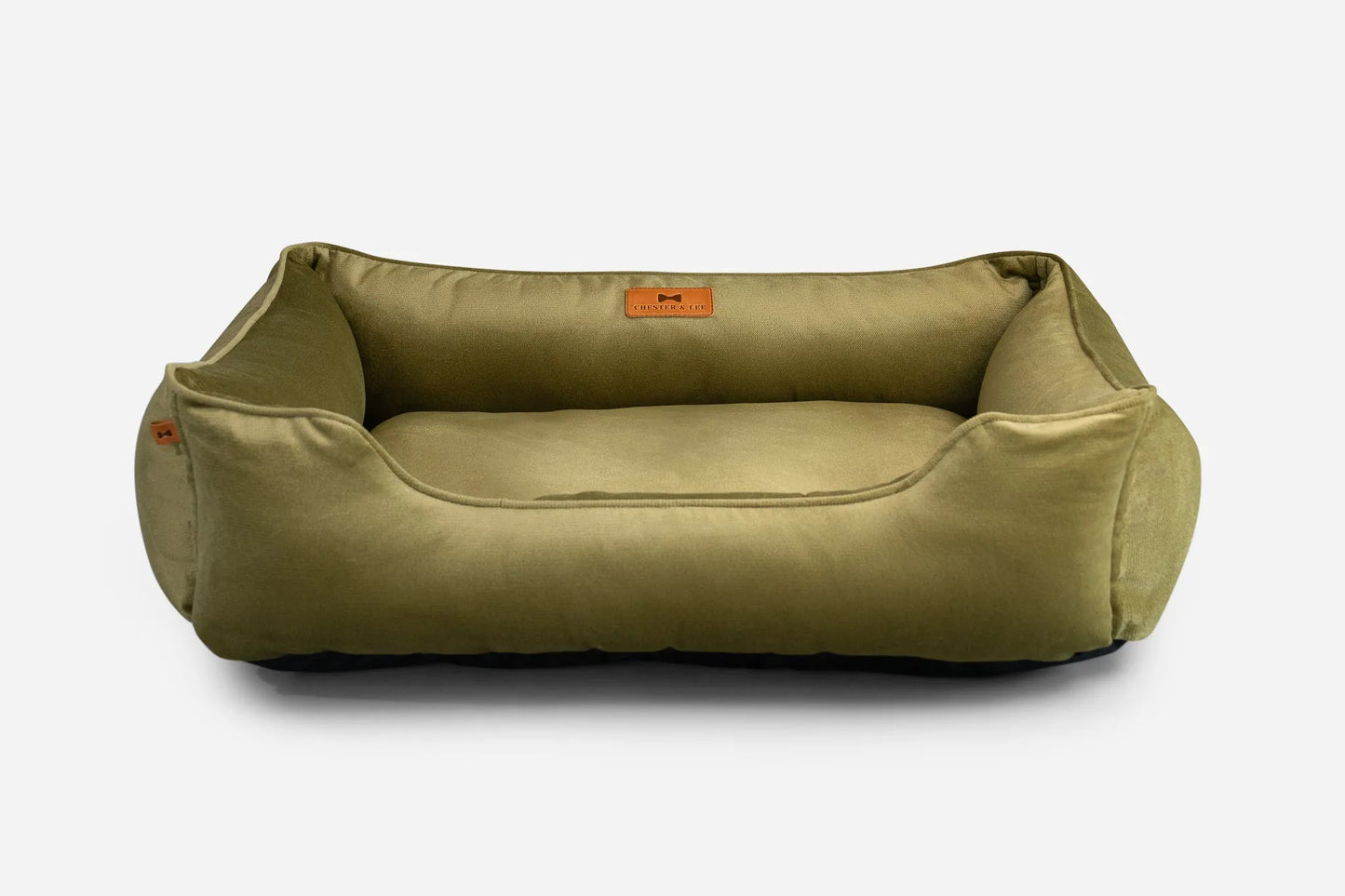 Chester & Lee - Vibrant Velvet Sleeper Dog Bed Olive