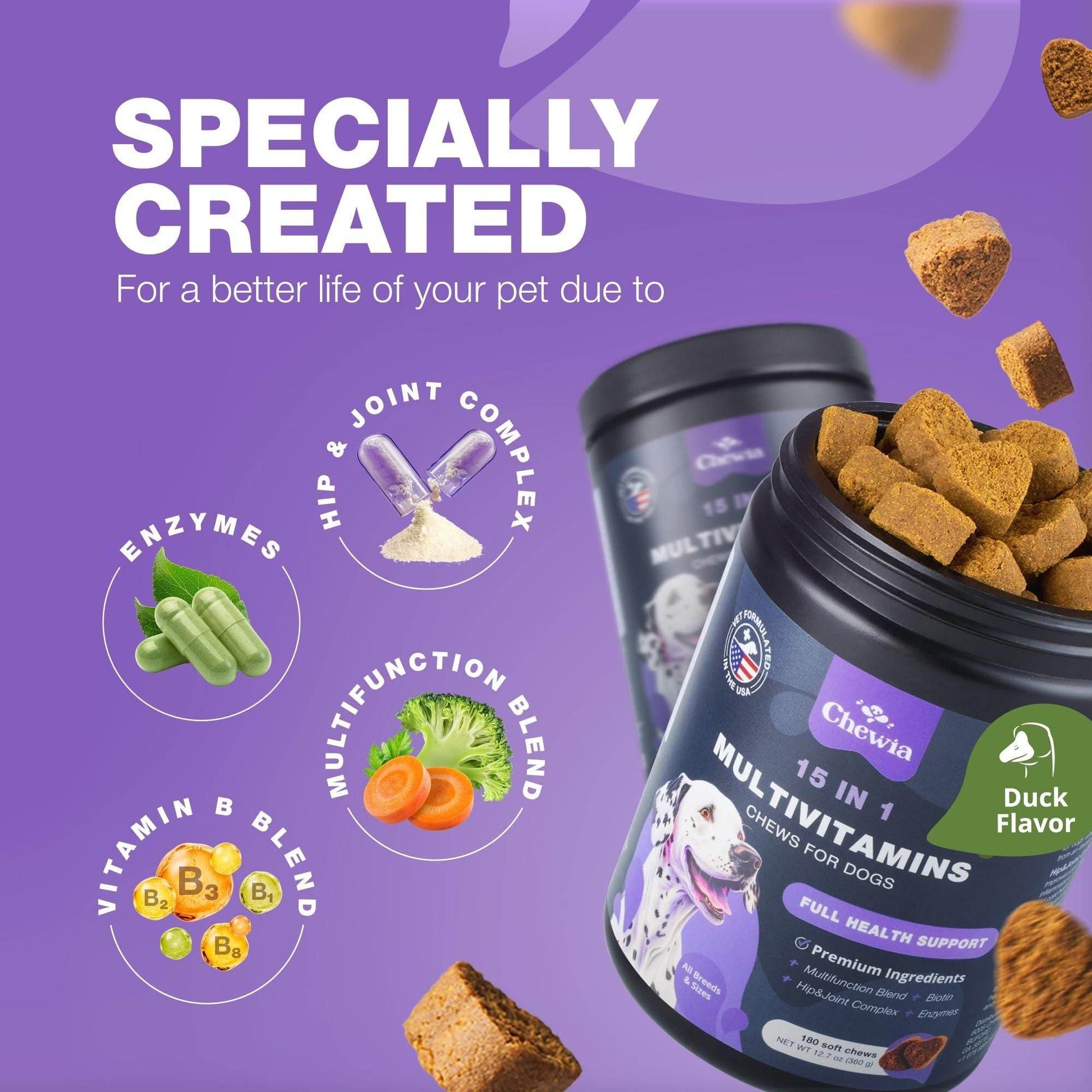 Purrfect Pet Kingdom Multivitamin Chews for Dogs - 180 Soft Chews Purrfect Pet Kingdom