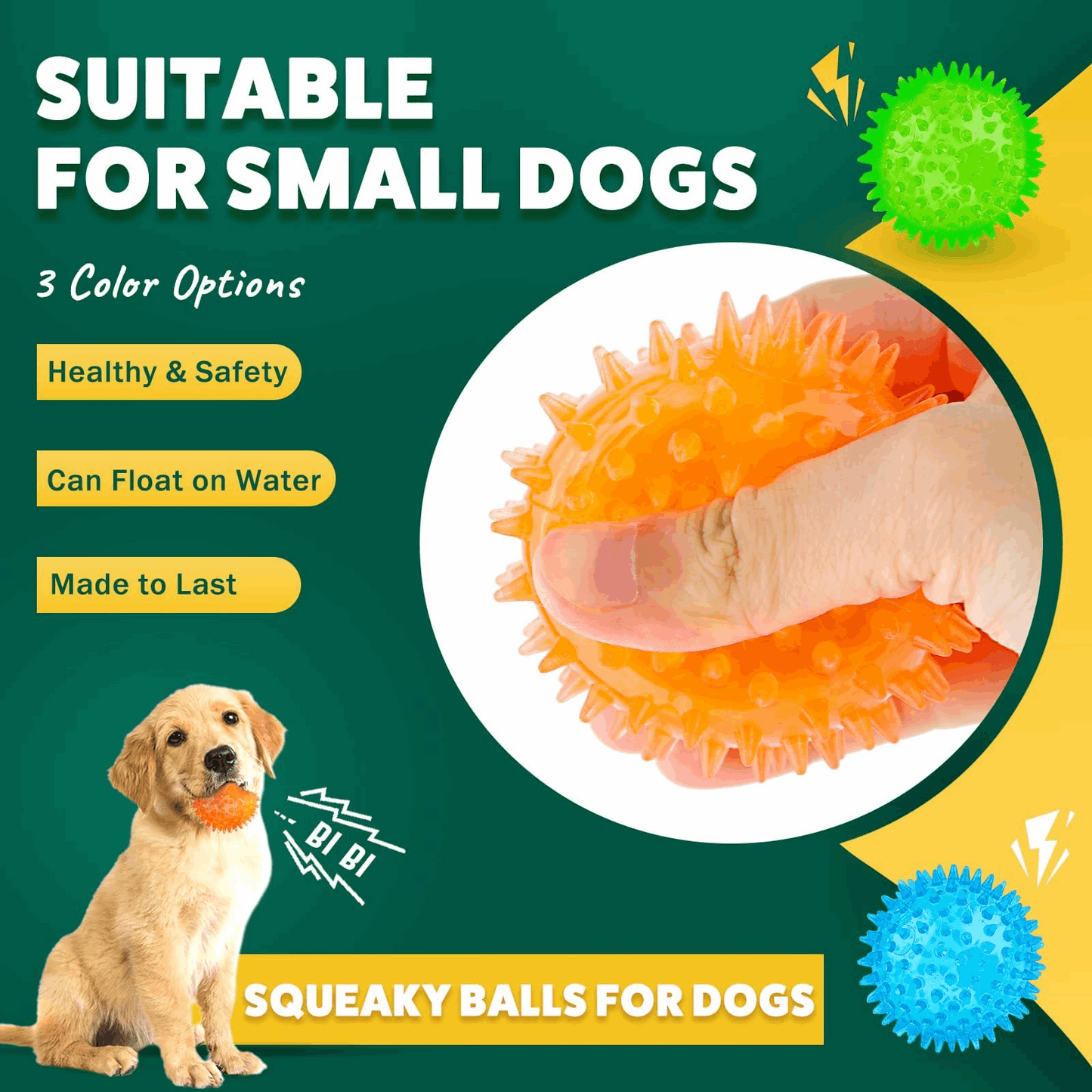 Dog Treats 2 5 Squeaky Interactive Dog Balls for Puppy Teeth