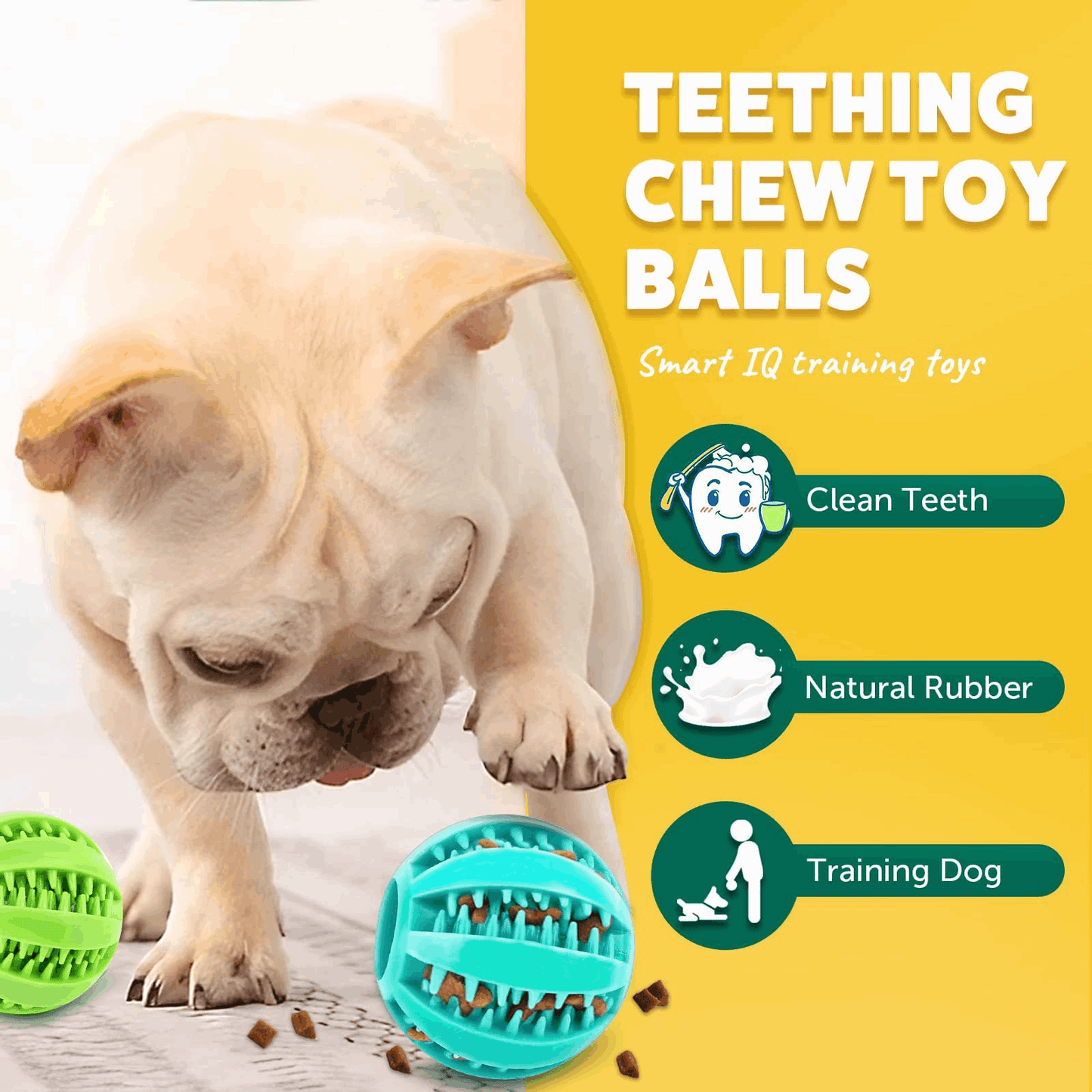 Dog Treats 2 5 Squeaky Interactive Dog Balls for Puppy Teeth