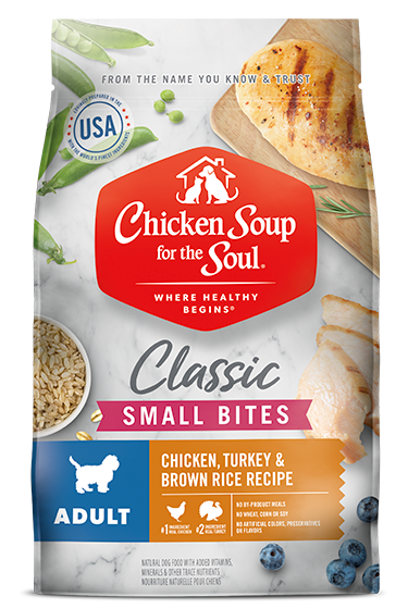 Chicken Soup for the Soul Healthy Small Bites Dog Food with Chicken, Turkey, and Brown Rice Recipe