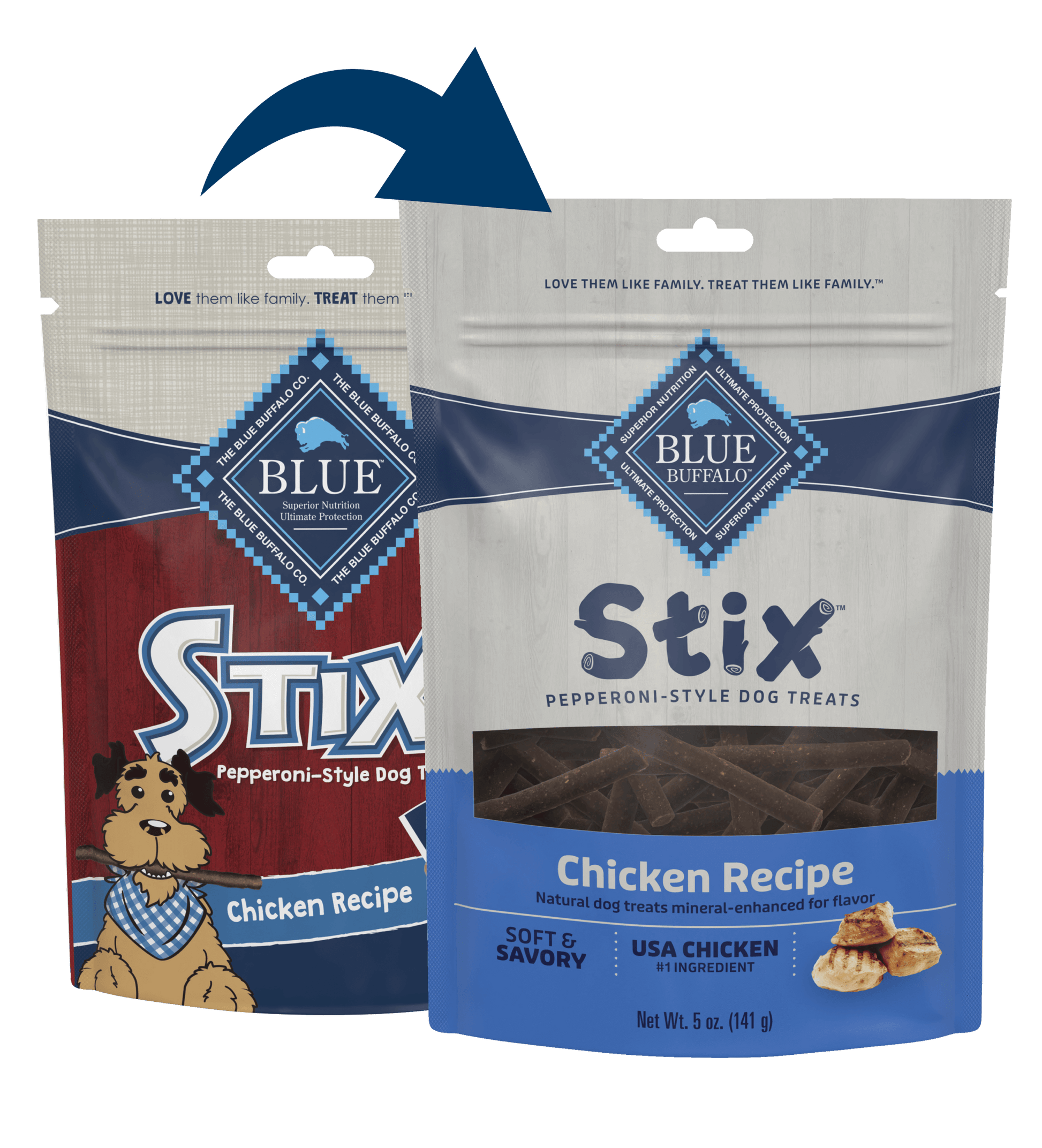 Blue Buffalo Blue Stix Soft - Moist Treats Chicken Recipe (5oz) - Soft Treats - The Family Pet