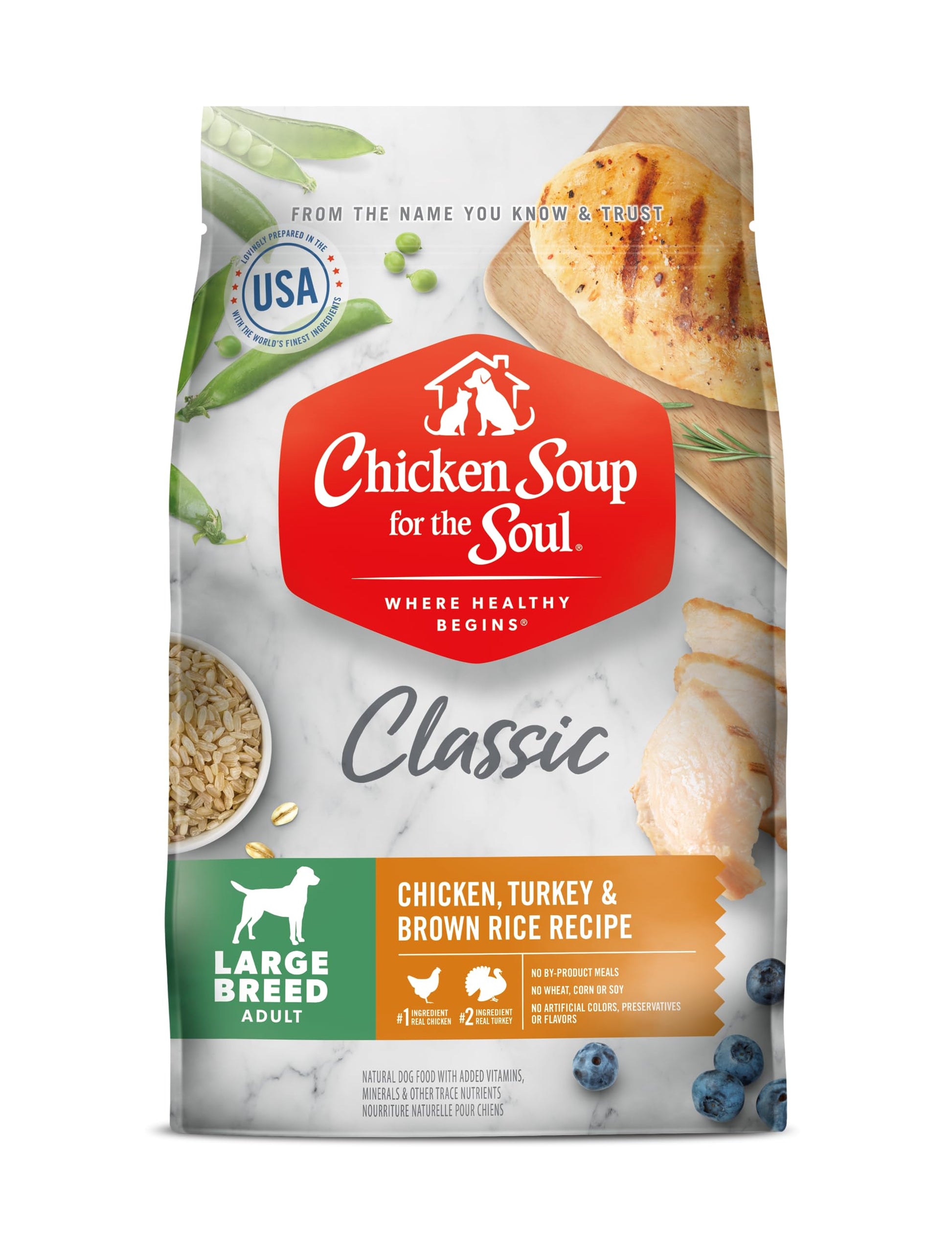 Chicken Soup Adult Chicken, Turkey and Brown Rice Large Breed Dog Food (28lb) - Chicken Soup Dry Dog Food - The Family Pet