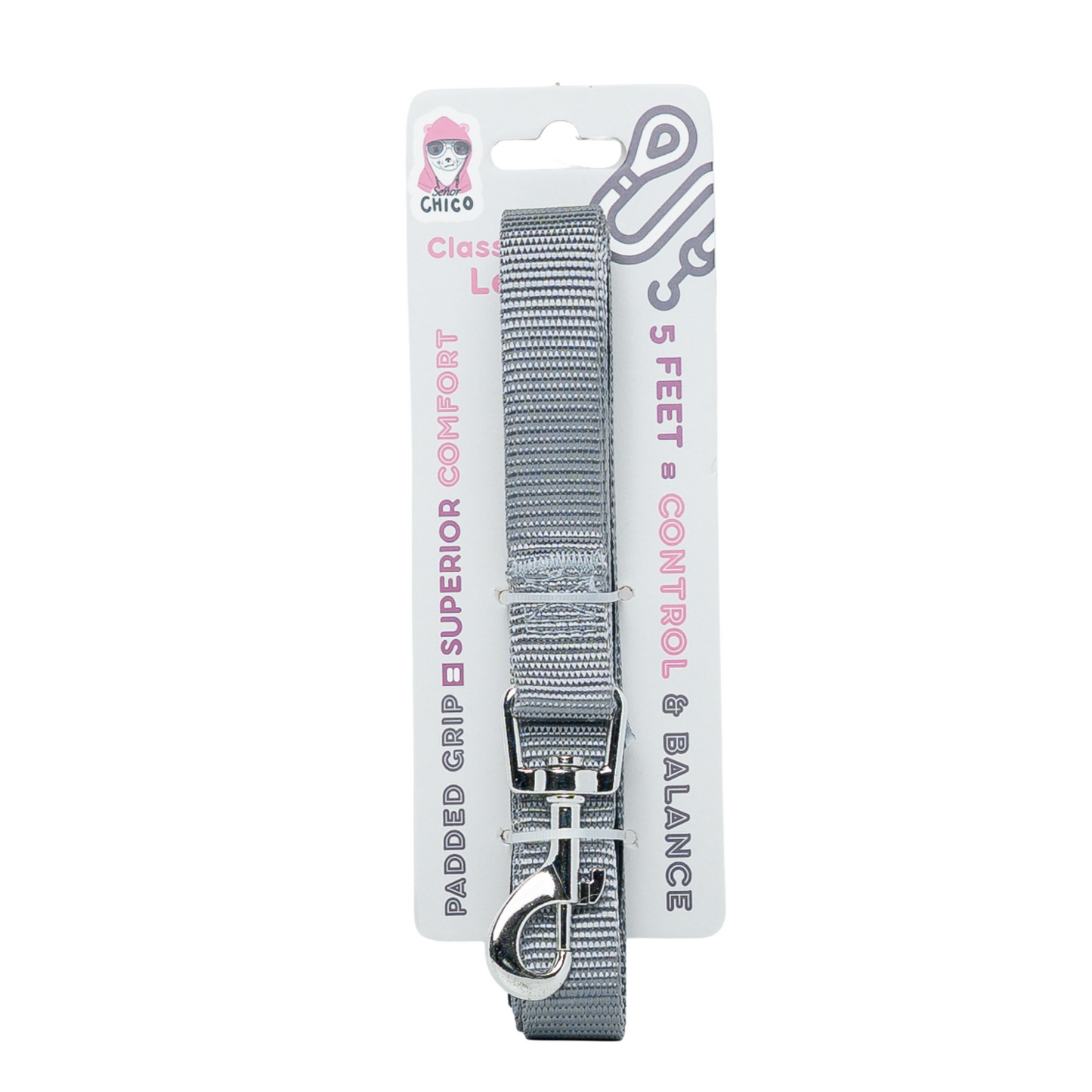 Purrfect Pet Kingdom comfortable dog leash for walking, 5 feet long with padded grip for added comfort