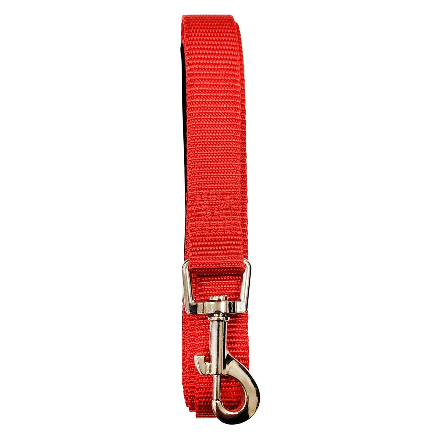 Durable red comfortable dog leash for walking with a sturdy metal clasp for secure attachment