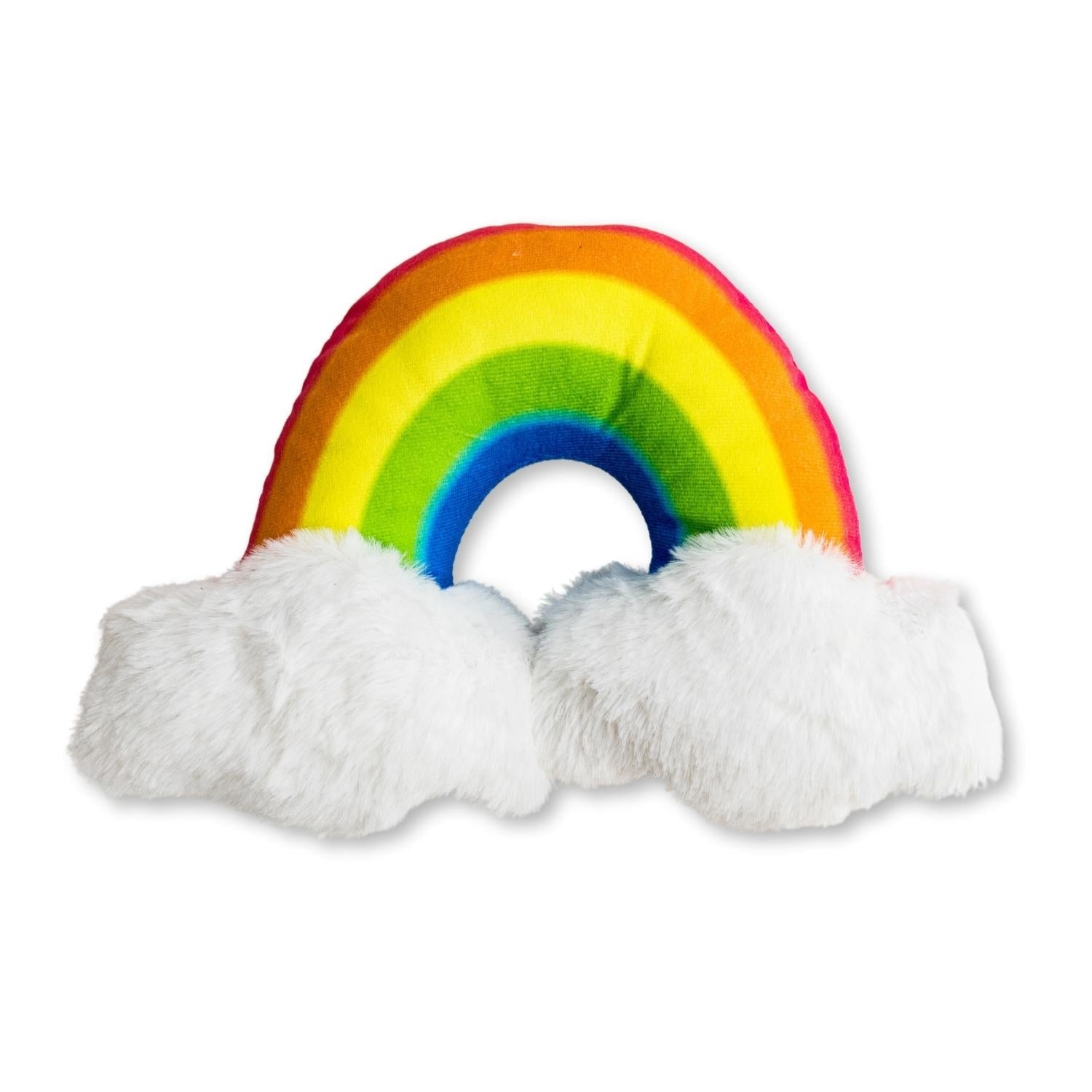 Purrfect Pet Kingdom Magical dog toy for small dogs shaped like a rainbow with fluffy clouds