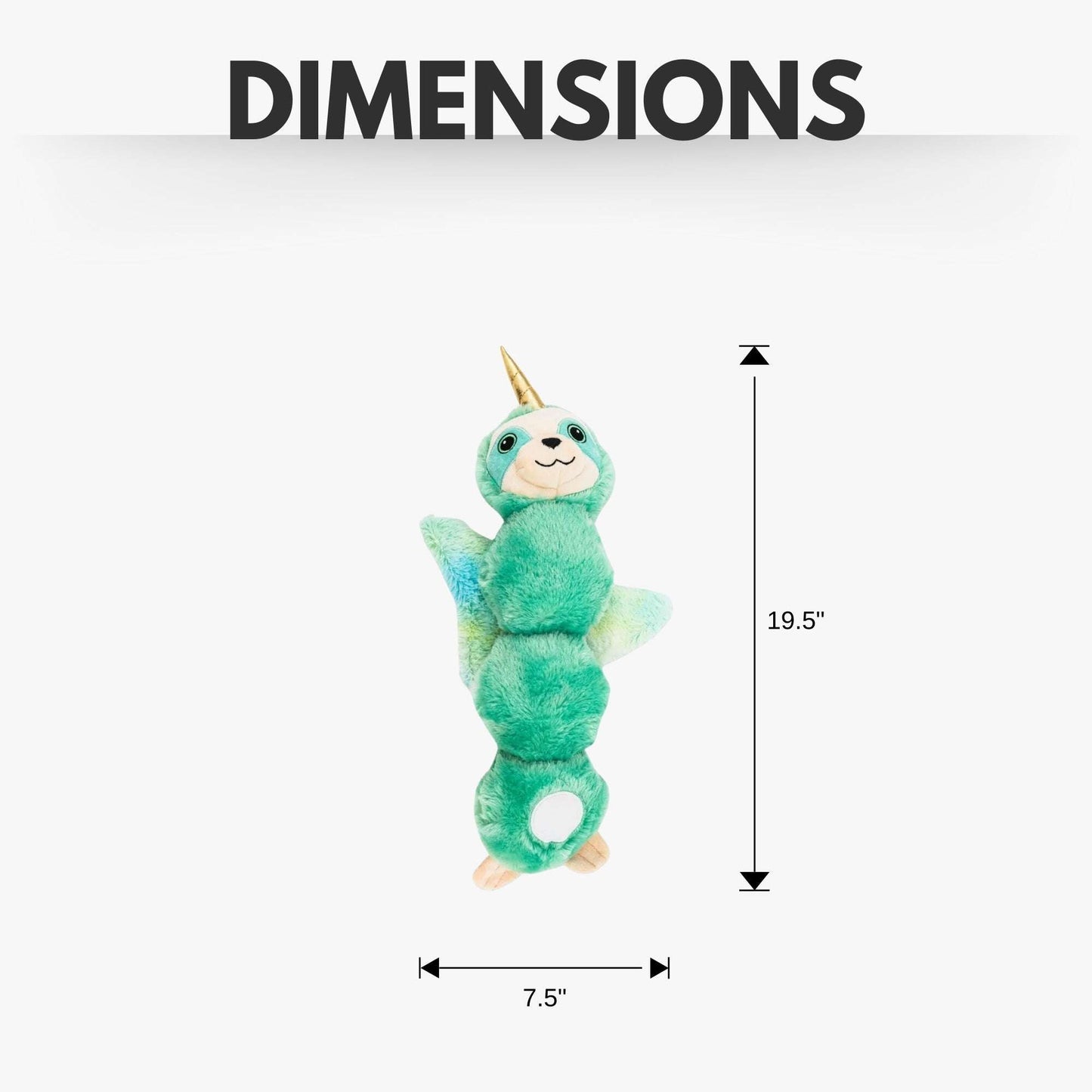 Purrfect Pet Kingdom plush dog toy for aggressive chewers in vibrant green with fun unicorn design