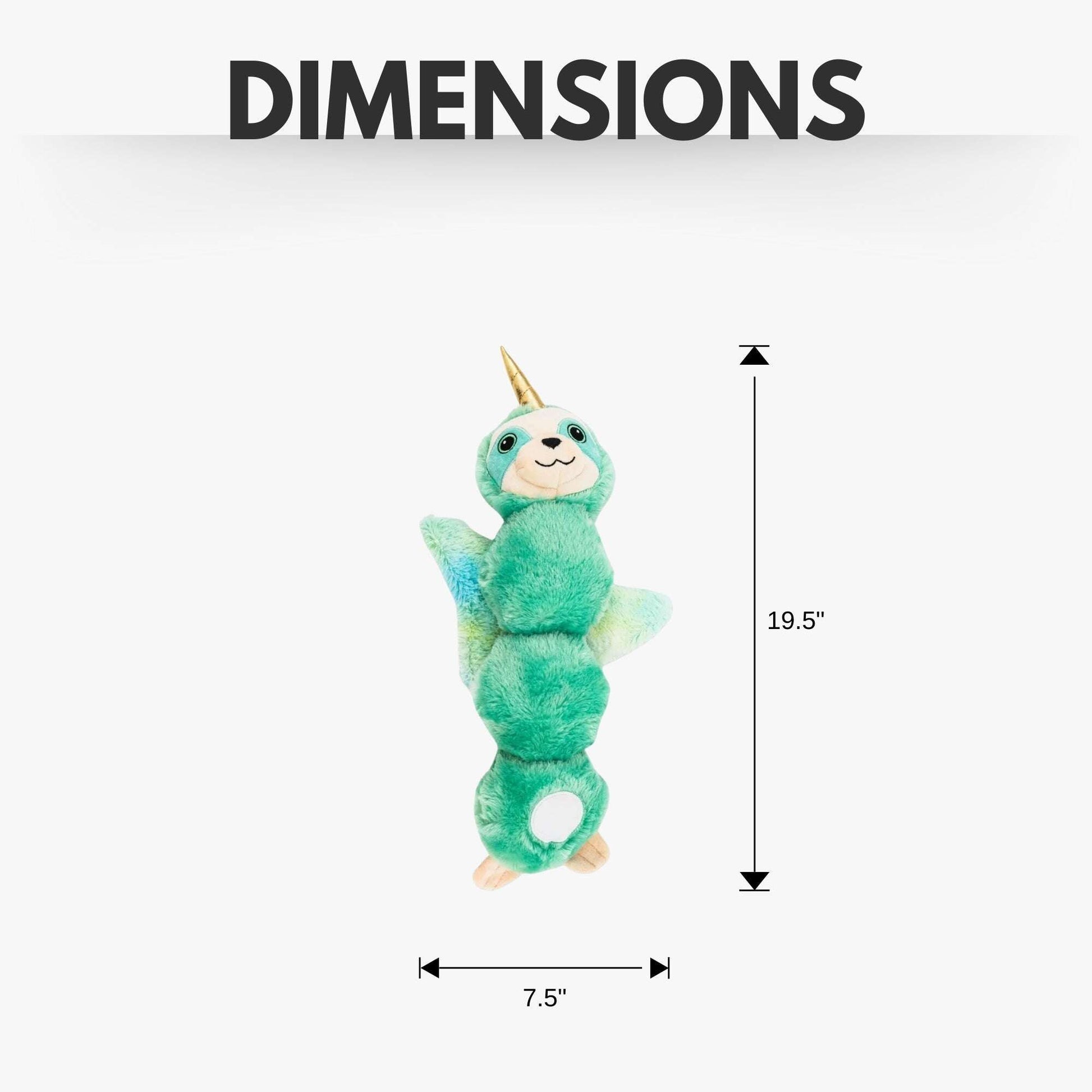 Purrfect Pet Kingdom plush dog toy for aggressive chewers in vibrant green with fun unicorn design