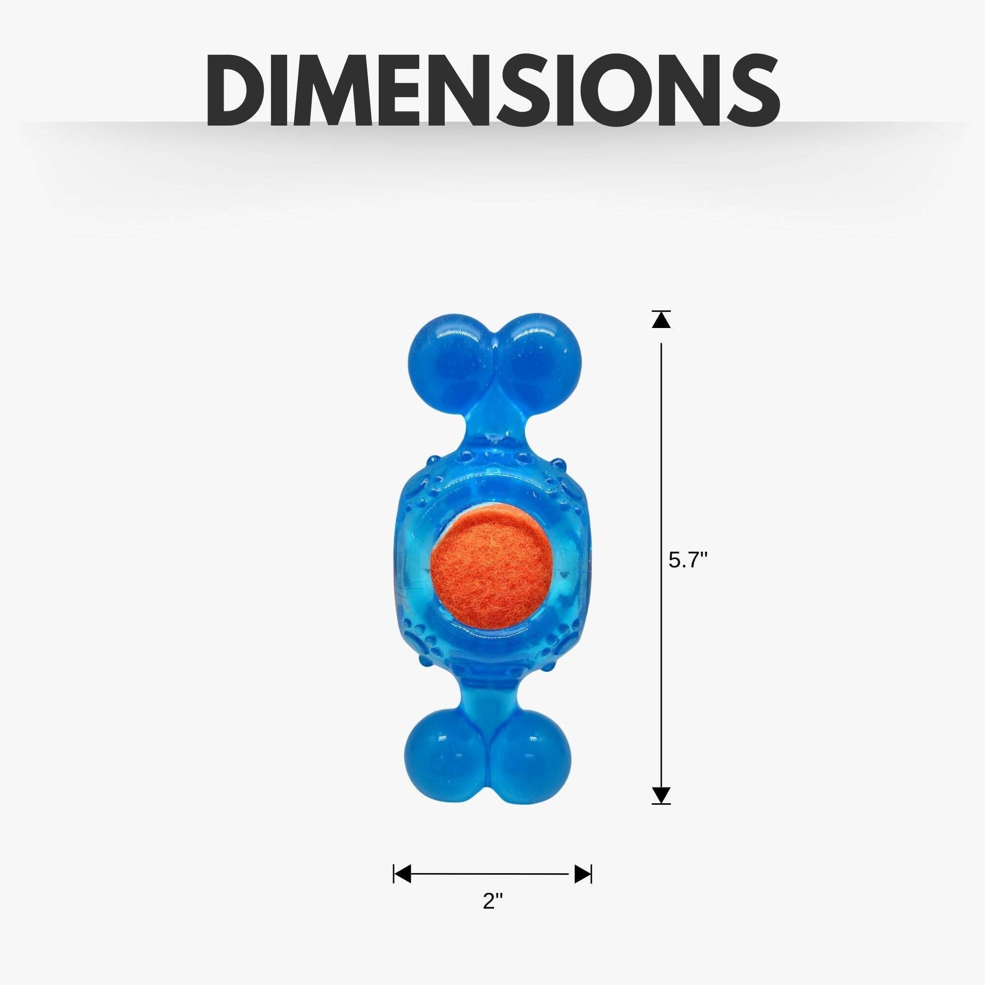 TPR squeaky tennis ball chew toy in blue with durable design for playful dogs