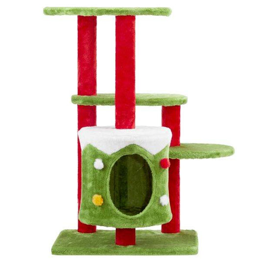 Purrfect Pet Kingdom Christmas Cat Tower with Cozy Hideaway as picture Purrfect Pet Kingdom
