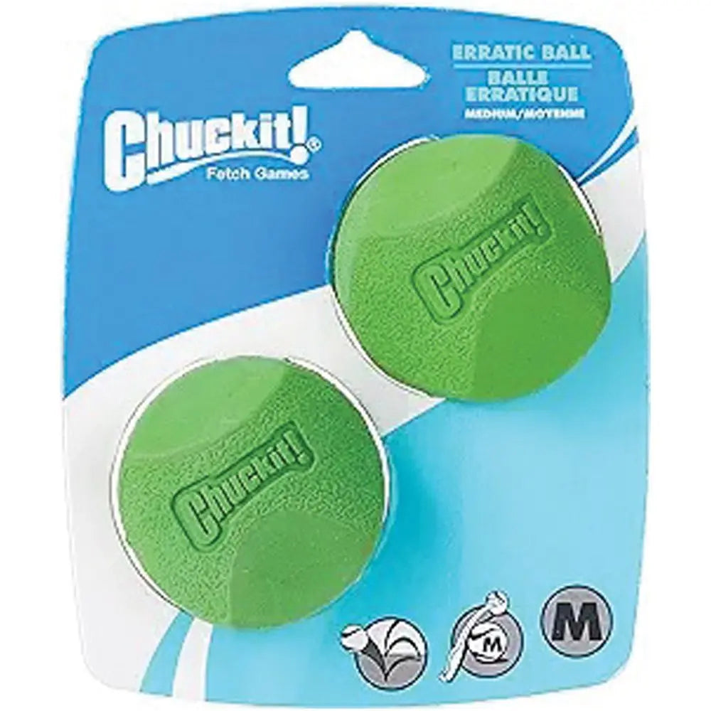 K9 Outdoors Chuck It erratic dog ball set in green for unpredictable bouncing during playtime