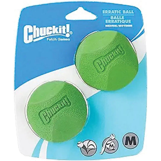 K9 Outdoors Chuck It erratic dog ball set in green for unpredictable bouncing during playtime