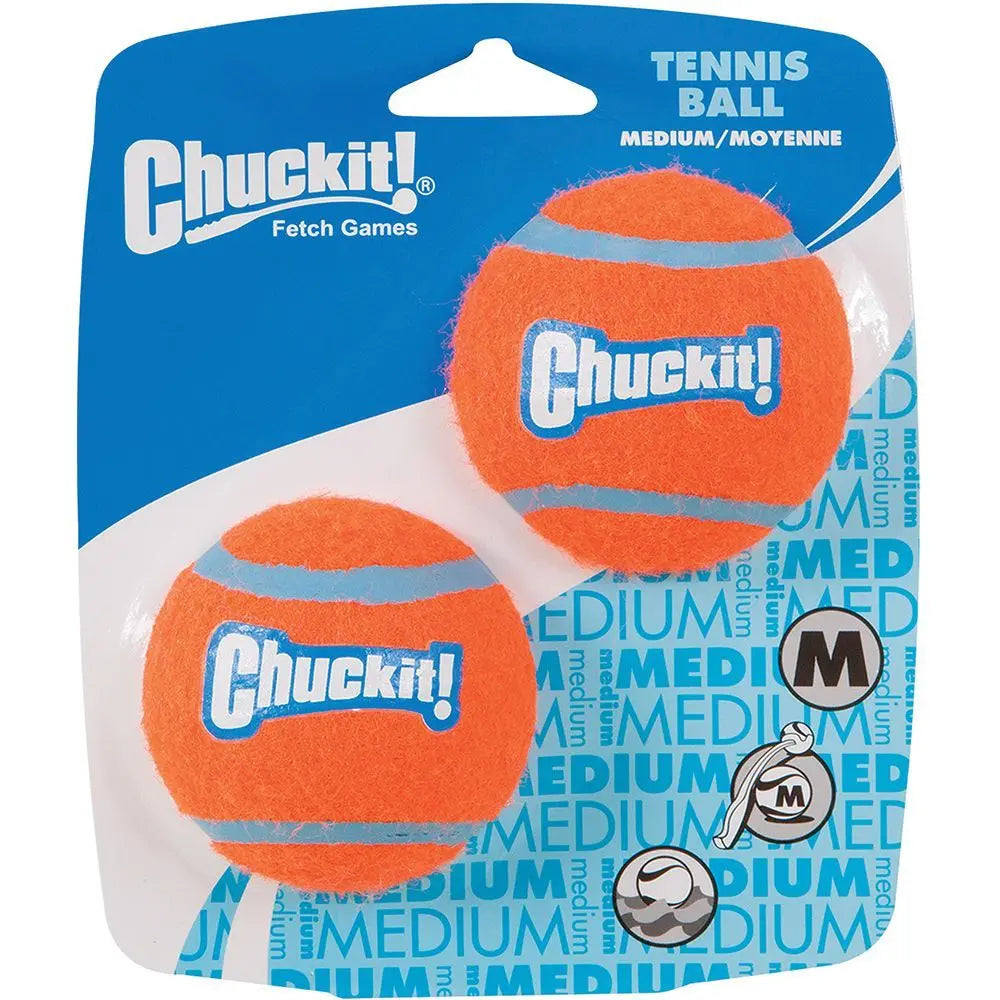 Chuck It medium dog tennis balls in bright orange for fun fetch games outdoors