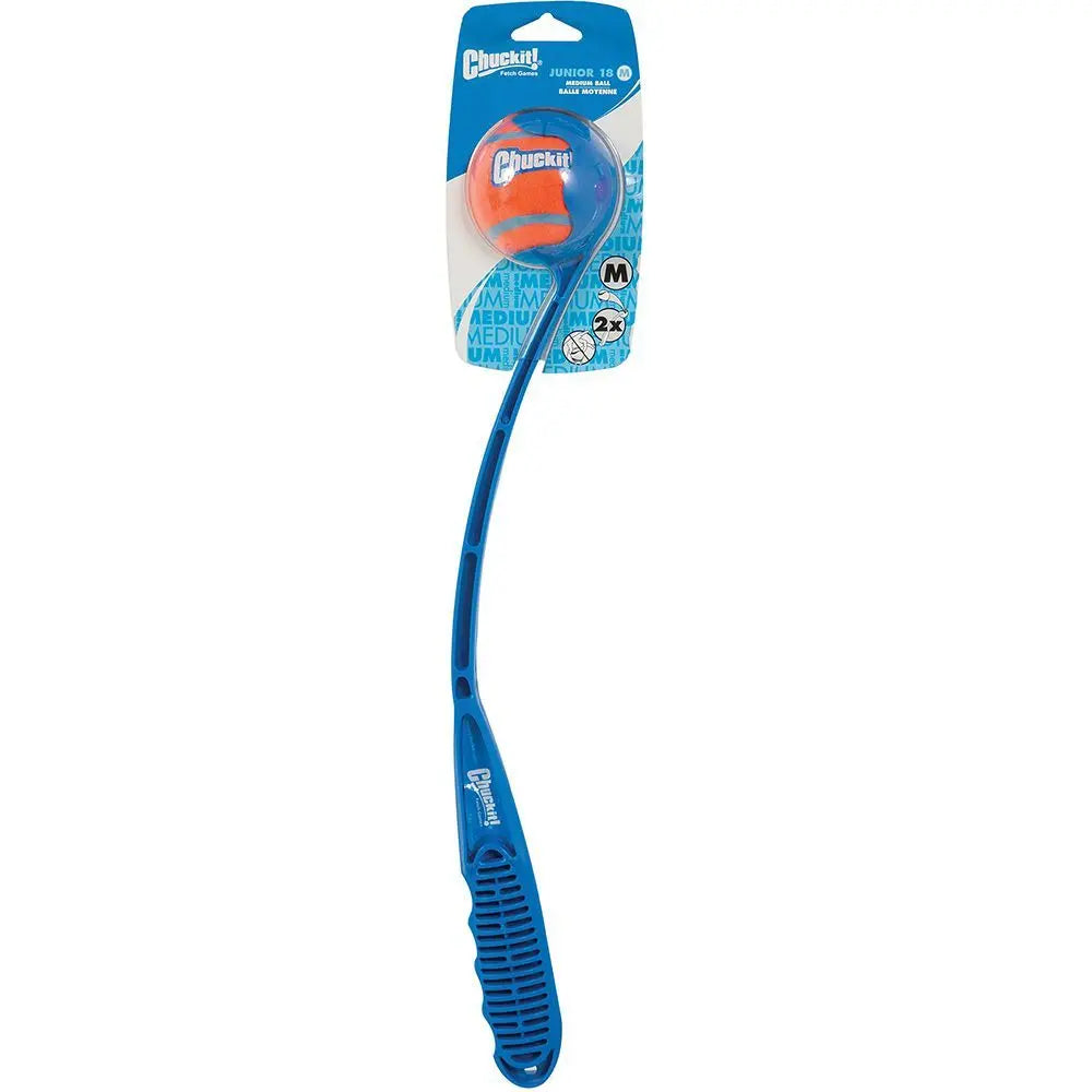 Chuckit Junior ball launcher in blue for easy fetching and outdoor play with dogs