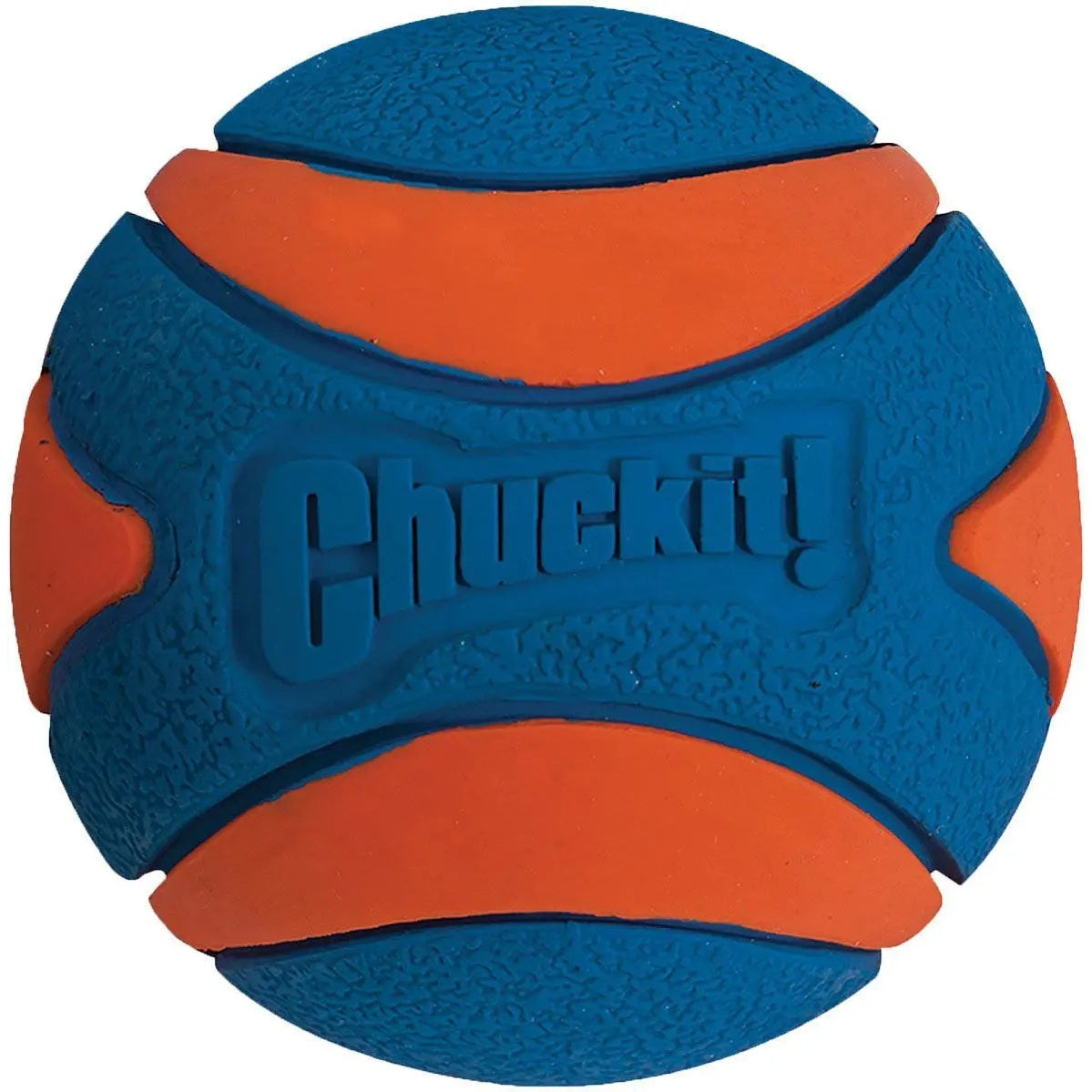K9 Outdoors Chuckit Ultra Squeaker ball in blue and orange for interactive dog play