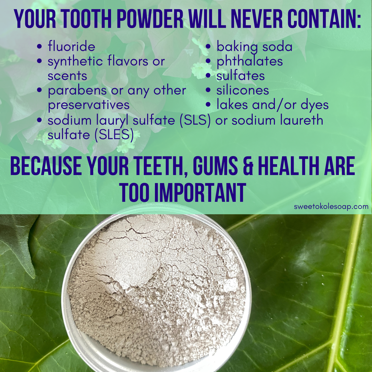 Pet Tooth Powder - Citrus & Clove 5% Hydroxyapatite Enamel Care