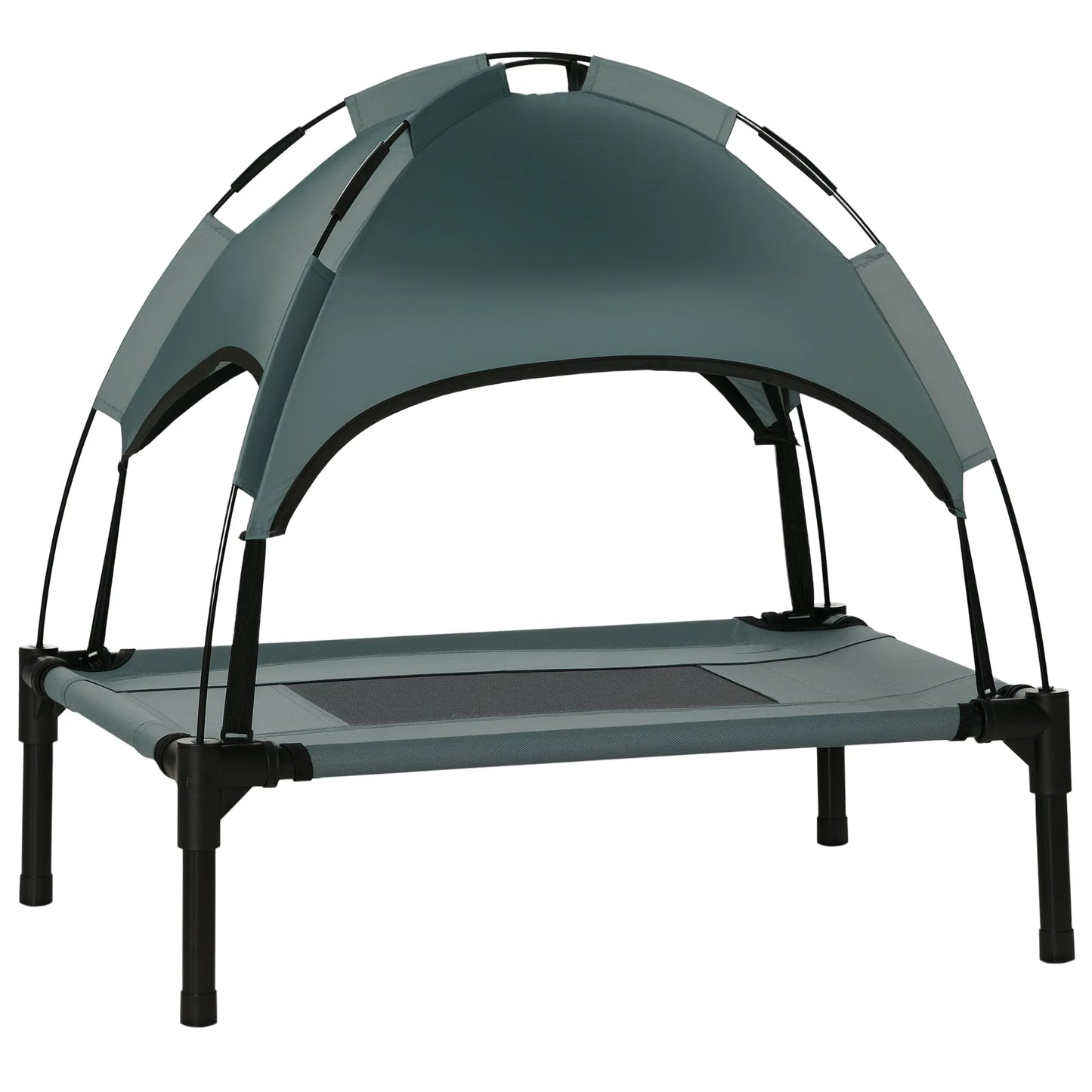 Cj Dropshipping - 24" Elevated Outdoor Dog Bed with Canopy - Grey - Pet Cots