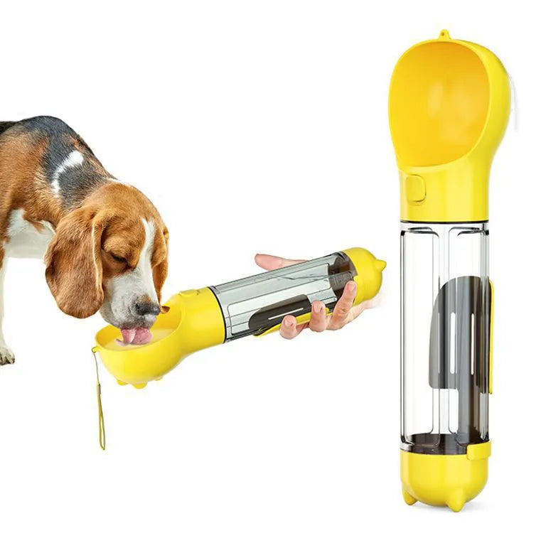 CJ Dropshipping - 3-in-1 Dog Water Bottle - Portable Feeder & Poop Bag Holder - Travel Bowls