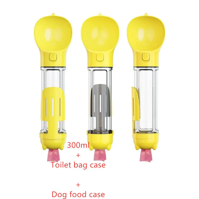 Cj Dropshipping - 3-in-1 Dog Water Bottle - Portable Feeder & Poop Bag Holder - Travel Bowls