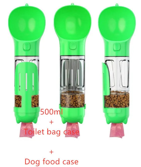 Cj Dropshipping - 3-in-1 Dog Water Bottle - Portable Feeder & Poop Bag Holder - Travel Bowls