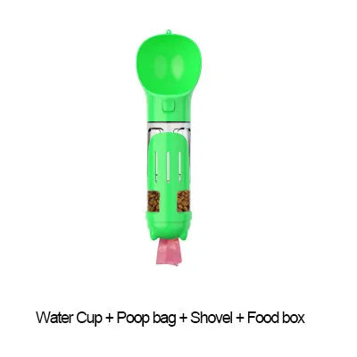 CJ Dropshipping - 3-in-1 Dog Water Bottle - Portable Feeder & Poop Bag Holder - Travel Bowls