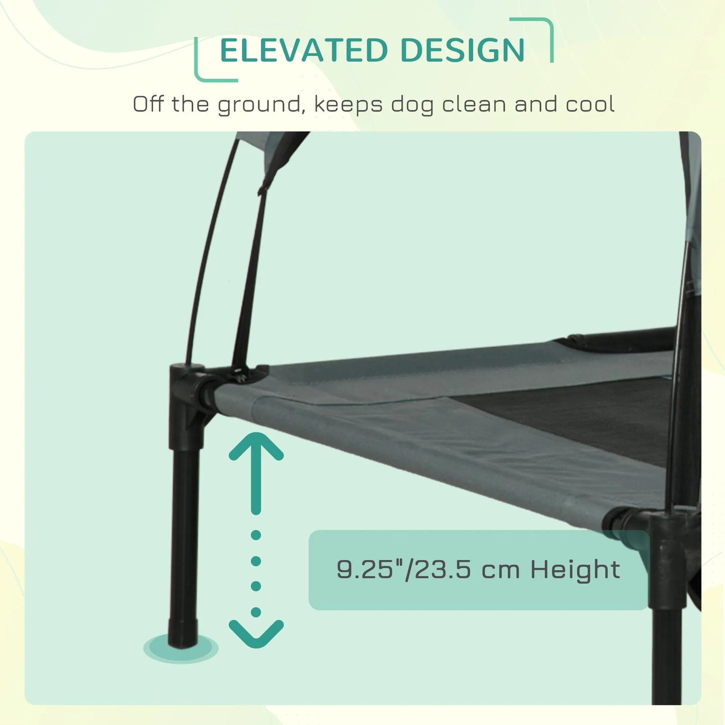 Cj Dropshipping - 36" Elevated Dog Cot with UV Canopy - Blue - Pet Cots