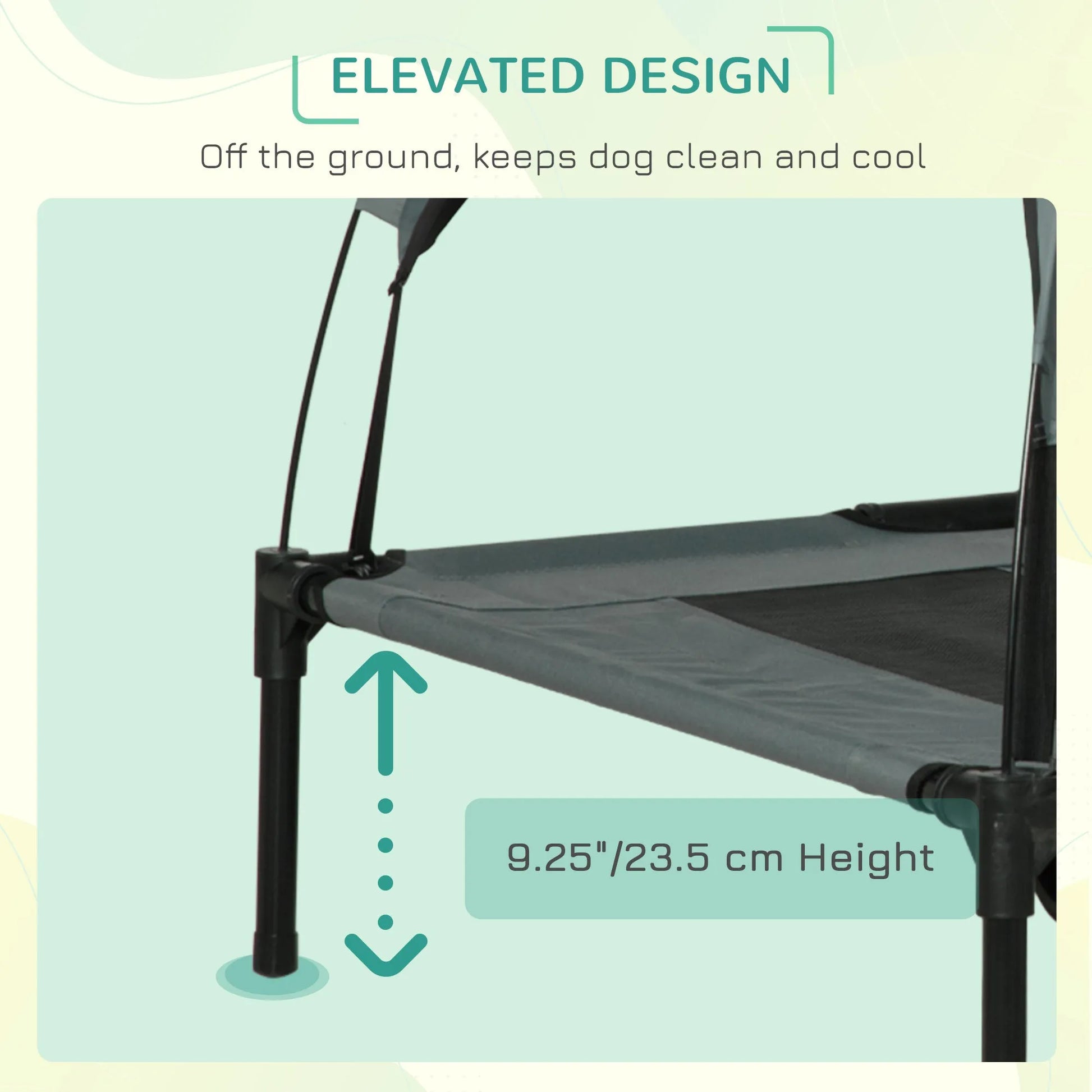 Cj Dropshipping - 36" Elevated Dog Cot with UV Canopy - Blue - Pet Cots