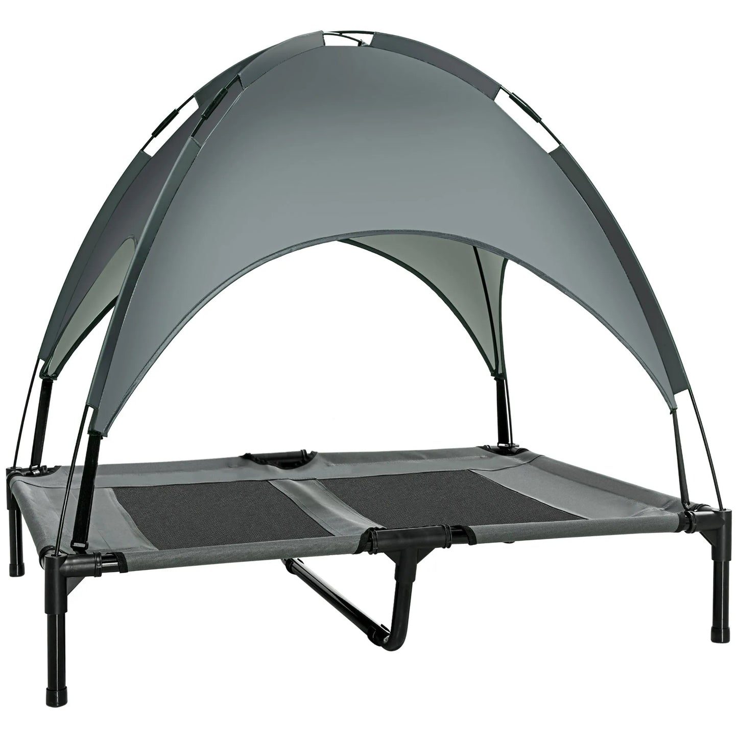 Cj Dropshipping - 36" Elevated Outdoor Dog Bed with Canopy - Grey - Pet Cots